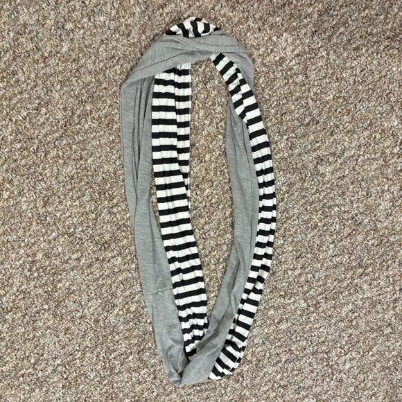 Miss Attitude Girls' Scarf/Wrap Bundle - Gray & Purple Striped - Picture 1 of 6